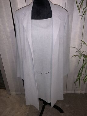 Vintage David Warren 14 Gray dress long jacket